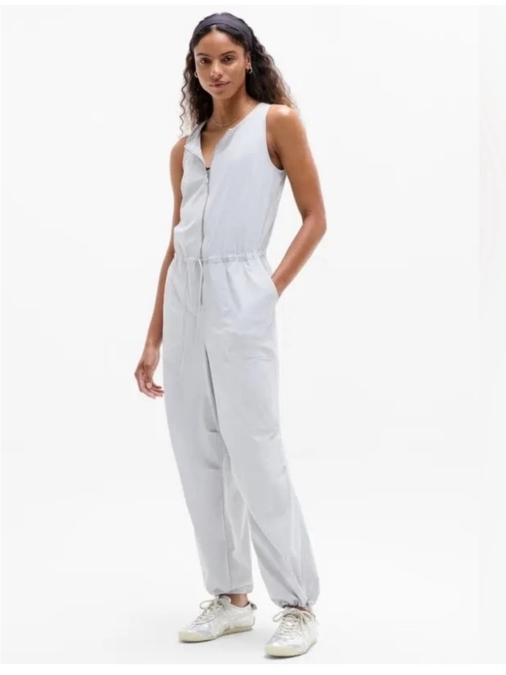 NWT Athleta Light Gray Flex Jumpsuit - Small